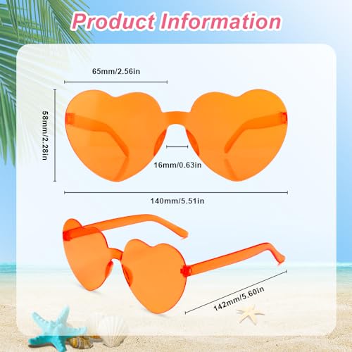 8PCS Heart Sunglasses Colorful Heart Shaped Sunglasses Bulk Sun Glasses for Bachelorette Party Favors Halloween2