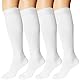 DDOBB 4 Paar Kompressionsstrümpfe Damen und Herren Stützstrümpfe Kompressionssocken Stützsocken Reisestrümpfe für Flug Sport Running Radsport(Weiß*4, L-XL)