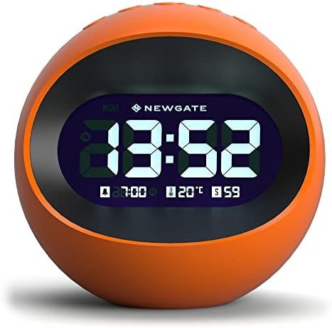 NEWGATE® Digital Centre of The Earth Alarm Clock - Bedside Clock - Desk Clock - Digital Clock - Digital Alarm Clock - Bedroom Accessories - LCD Display - Office Clock (Orange)