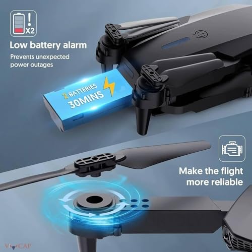 Image of fOlDaBlE-DrOnE-WiTh-hQ-WiFi-cAmErA-ReMoTe-cOnTrOl-fOr-kIdS-QuAdCoPtEr-wItH-GeStUrE-SeLfIe-fLiPs-bOuNcE-MoDe-aPp-oNe-kEy tAkE-OfF-mUlTiCoL (E88)