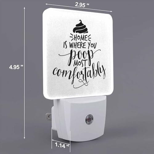 Image of LED Night Light,Funny Sweet Home Saying LED Night Light Plug into Wall with Dusk to Dawn Light Sensor White Energy Efficient Nightlight for Bedroom Bathroom Hallway Living Room Kitchen