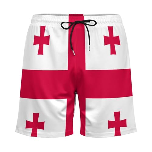 Georgia Flag Men's Summer Casual Shorts Holiday Beach Shorts Relaxed Fit for Men Swimming Trunks4
