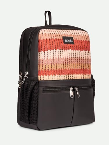 Image of ZOUK Men's Office Laptop Backpack (15.6 Inch) | Vegan Leather Travel Bag with Dual Compartments, Padded Laptop Sleeve, Trolley Sleeve, Waterproof Lining & Multiple Pockets |