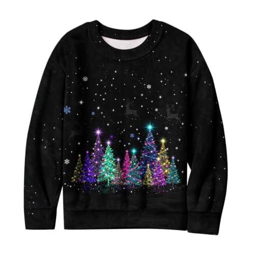 Christmas Sweatshirts for Women Fuzzy Fleece Plaid Printed Holiday Pullover - image 5