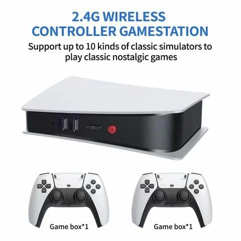 GAME GURU M5 4K Retro Video Game Console - 15,000+ Free Games, Plug & Play TV Gaming Box with 2 Wireless Controllers, HDMI Output, Lightweight Design, Compatible with PS-1/CPS/FC/GBA/Arcade Games 1