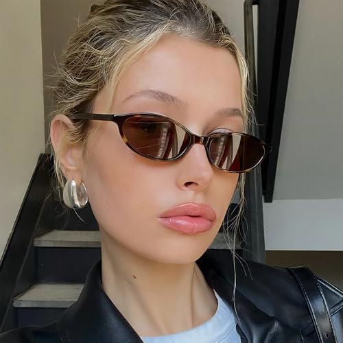 10 Pack Retro Oval Sunglasses Chic Cateye Y2K Glasses Women/Men 90s Sunnies Lightweight Narrow Shades2