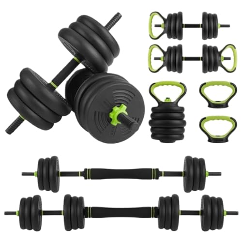 WLFKL Mancuerna Mancuerna For Fitness, Barra Desmontable For El Hogar, Juego For Principiantes con Peso Ajustable Recubierto De Goma For Hombres Y Mujeres Sostener Objetos Pesados(A,30KG)