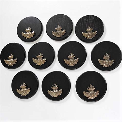 GTK - Geweihe & Trophäen KRUMHOLZ 10 Placas de cuña para Armas, Redondas, oscuras, AF 17 cm, con 10 Hojas de Roble Grandes