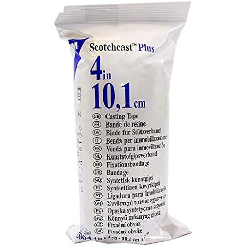 3m 82004 ScotchCast Plus Casting Tape 4" x 4 Yards - White - 1 Roll Cover