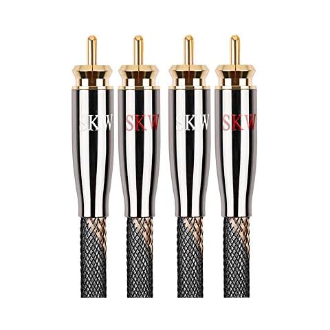 SKW Audiophiles RCA Cable 2RCA Male to 2RCA Male HiFi System Interconnect Cable with Diameter 7mm 3.2ft/1M Cover