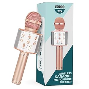 CUQOO Bluetooth Microphone – 4 in 1 Karaoke Wireless Microphone – Karaoke Machine Portable Speaker Microphone for…