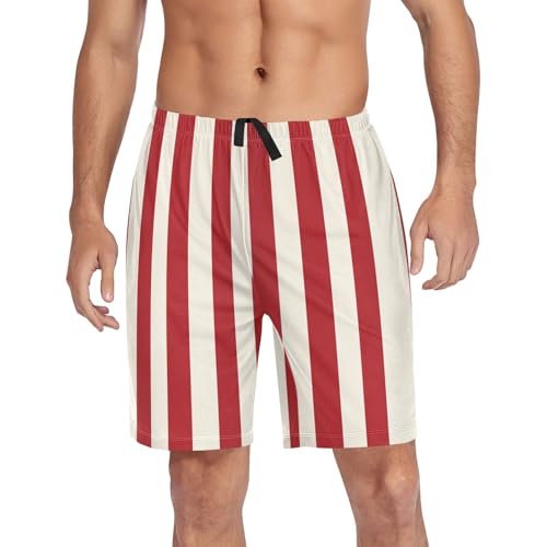 Pajama Shorts for Men with Pockets Usa Vintage American Flag Mens Pajama Bottoms Soft Lounge Sleepwear