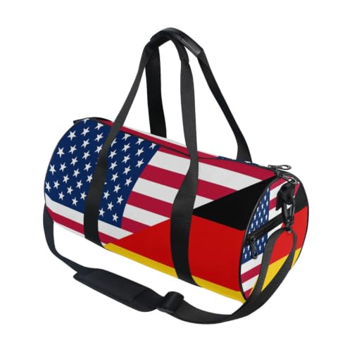 Bolsa de deporte con bolsillo interior y diseño estampado de banderas de lona