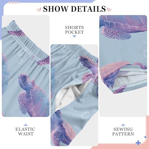 Pajama Pants Lounge Sleep PJ Bottoms Sleepwear Elastic Waist Drawstring S Turtle Bubble4