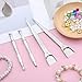 AOZUO 4 Pcs Piercing Ball Grabber Tool Set, Jeweler's Pick Up Sprinkle Pen Stainless Steel Jewelry Tweezers Pearl Grabber with 4 Claws Sprinkle Spoon with Shovel Head for IC Chip Electronic Components