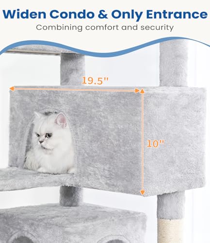 Torre para gatos 56 in con varios niveles y percha espaciosa miniatura 5