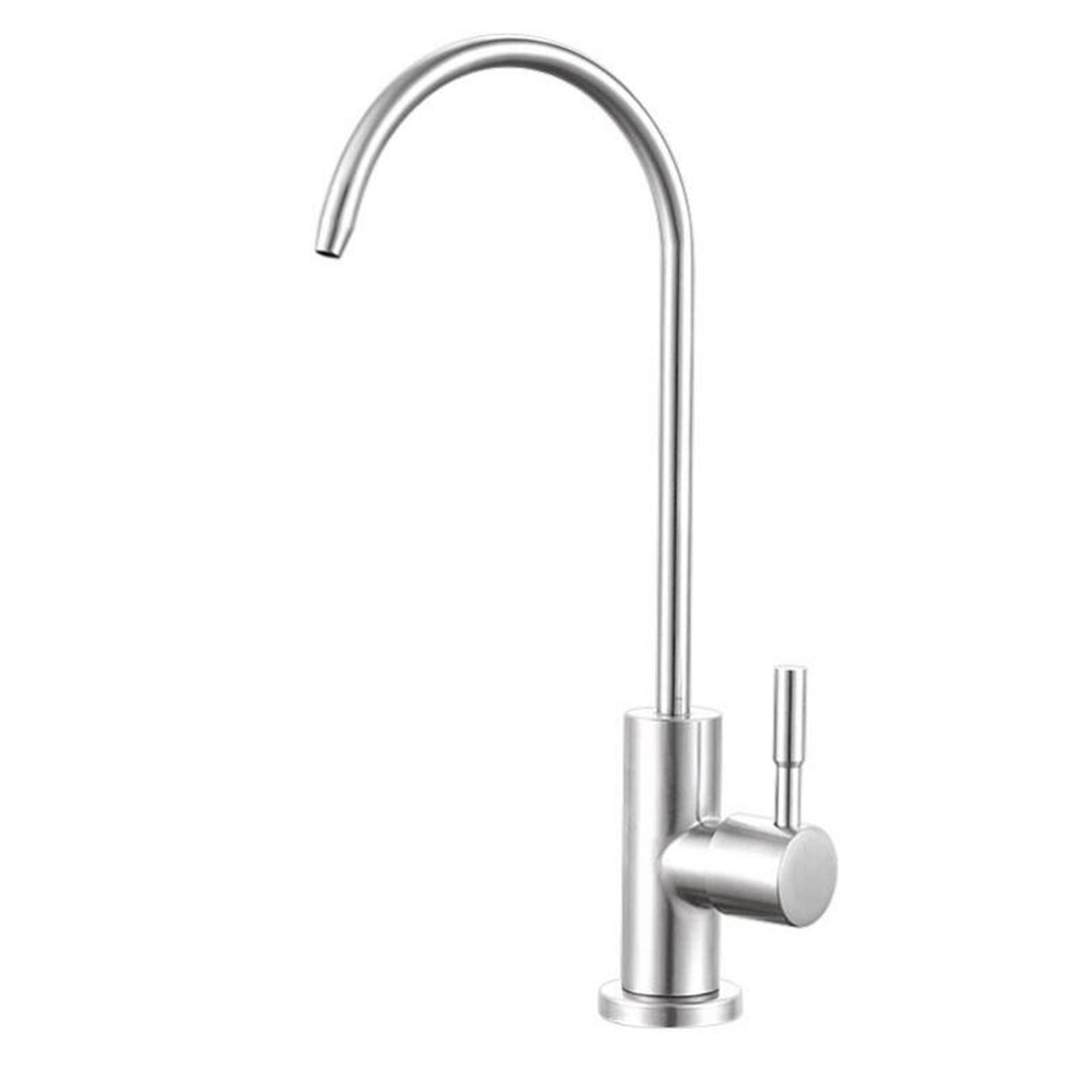 WDSOPK Water Filter Kitchen Tap Stainless Steel Single Cold Water Kitchen Pure Direct Drinking Faucet-Drawing (Drawing A)