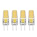 Produktbild JQslight 3W G6.35 LED Warmweiß 3000K Birne Glühlampe AC/DC 12V Bi pin JC Typ GY6.35 T3/T4/T5 Glühbirne für Schreibtischlampe Accent Display Landschaftsbeleuchtung (4-Stück)