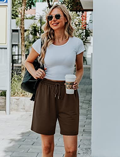Image of Quenteen Women's Casual Summer Sweat Shorts Athletic Gym Shorts Loose Hiking Running Jogger Shorts with Pockets