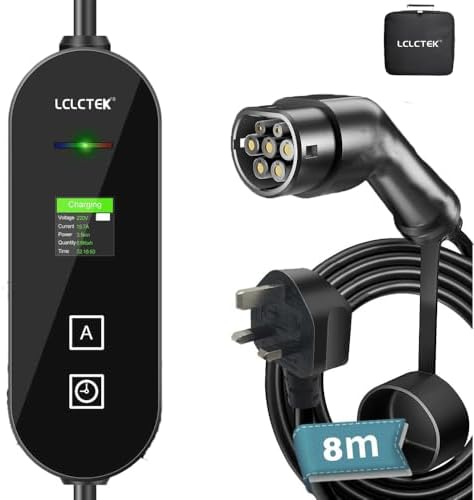 FNRIDS EV Charger Cable Type 2 To 3 Pin Plug 3.3kW, 6 3 Pin EV Charger