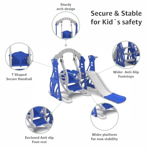Image of Amazon Brand - Solimo 3-in-1 Penguin Slide & Swing for Indoor & Outdoor Use | for Kids 2-5 Years Old | Safe & Fun | Ideal for Boys & Girls | Toy for Kids | Easy Assembly