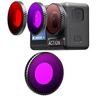 Honbobo Tauchfilter für DJI Osmo Action 5 Pro Hellrot/Rot/Violett Filter Unterwasser Filter Objektiv Schutz Zubehör für DJI Osmo Action 5 Pro 4 (Purple)