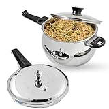 Vinod Splendid Plus Handi Stainless Steel Pressure Cooker, (2.64 Quart)