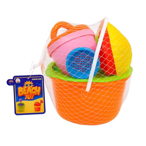 Image of HIMAVAT 8-Piece Beach Sand Toy Set for Kids - Colorful Bucket, Shovel, Molds & Watering Can - Durable Plastic Toys for Toddlers - Perfect for Beach, Sandbox, Outdoor Play
