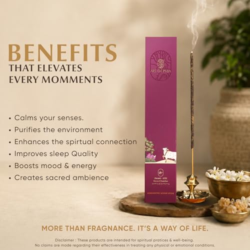 Image of Kesar-Chandan Handcrafted Incense Sticks | Kesar Chandan Fragrance Agarbatti for Puja | Natural Fragrance | Meditation & Home Aroma