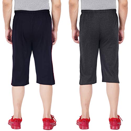 Image of FEEL TRACK Men's Regular Fit Three Fourth Capri (Pack of 2)