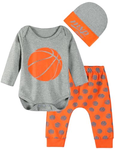 Image of COSLAND Baby Boys' 3pc Sports Outfits, Infant Cotton Clothing Set, Newborn-12 Months