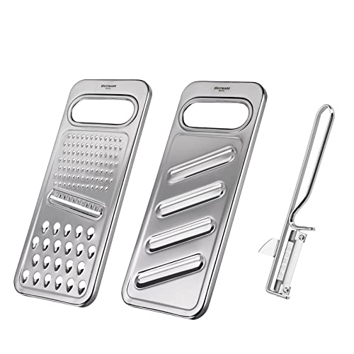 Westmark Set de 3 pièces : râpe universelle + râpe à concombres + éplucheur en acier...