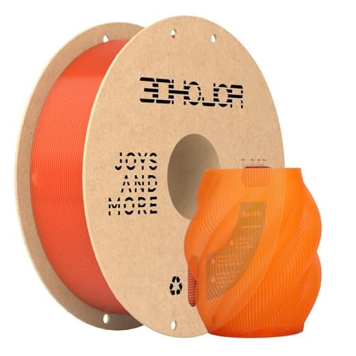 3DHoJor Update Basic PETG Filament 1.75mm, PETG 3D Printer Filament, 2.2 LBS (1KG) Cardboard Spool, Fit Most FDM 3D Printer, Translucent Orange