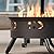 DOINUO Outdoor Portable Gas Fire Pit with Volcanic Stone, Valve Knob Ignition Gas Fire Bowl, Perfect for Camping, RV Travel, 17Inch 58,000 BTU Black