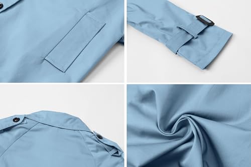 Image of Betusline Boys Waterproof Trench Coat Double Breasted Classic Belted Outwear Jacket Dress Coats