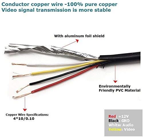 Miniatura 5 de Cable de extensión de aviación de 4 pines para cámara de respaldo con cable/cámara de visión trasera CCTV, camión, remolque, autocaravana, autobús,