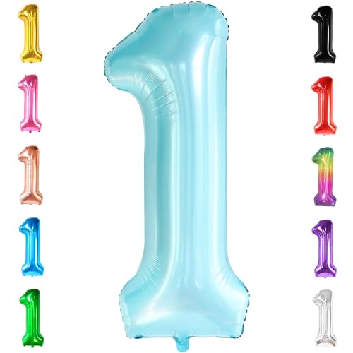 Image of KatchOn Light Blue 1 Balloon Number 40 Inch