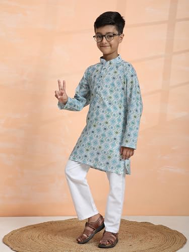 Image of Pro-Ethic Style Developer Boy's Cotton Embellished Kurta Pajama for Baby Kids Ethnic Wear (S-166)
