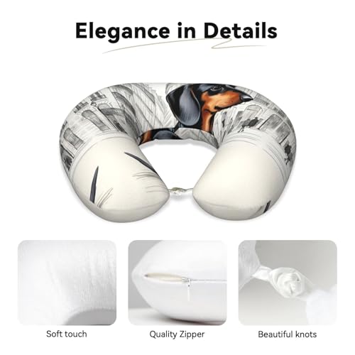 Almohada de viaje de espuma viscoelástica negra miniatura 4