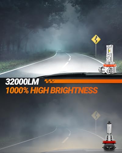Image of SEALIGHT H8 /H16 /H11 LED Fog Light Bulb, 32,000 Lumens 6000K White H11 LED Bulb 1:1 Mini Size H16 H8 Fog Lights, 1000% Brightness, 60,000HRS Lifespan, Plug & Play