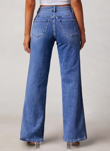 Pink Queen Wide Leg Jeans for Women 2025 High Waisted Casual Loose Fit Denim Pants Trendy Seamed Long Trousers with Pockets2