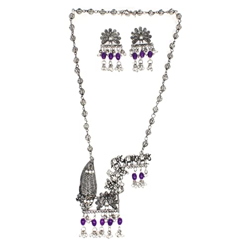 PRP Collection Latest Traditional German Silver Oxidised Jewellery Set Choker Necklace Set for Women and Girls