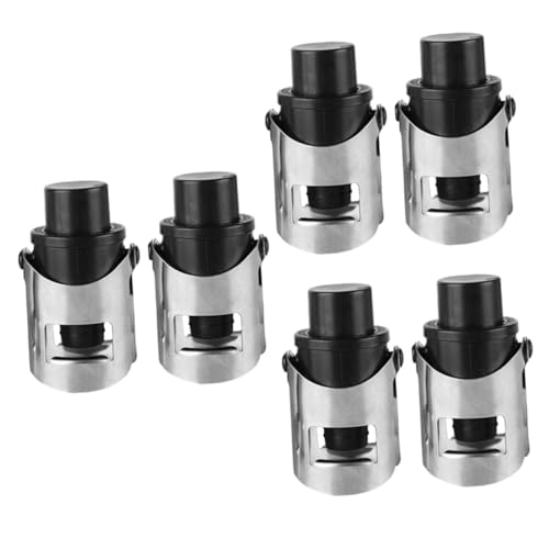 Amosfun 6 Stk Weinverschlussstopfen Weinverschluss-Vakuum Flaschenverschluss Vakuum-Weinverschlüsse Weinstopfen vakuumieren Weinstopper kistenverschluss Stecker für Weinflaschen Black