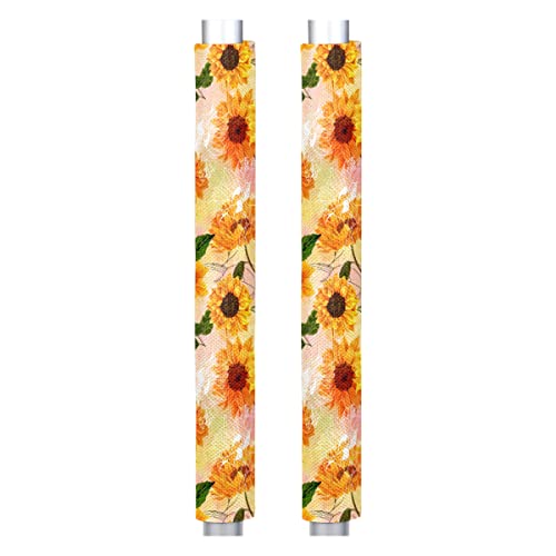 Image of Pardick Refrigerator Door Handle Covers Set of 2 Sunflower Flower Floral Washable Fridge Dishwasher Mocrowave Oven Door Decor Protector Handle Cover Keep Your Kitchen Appliance Clean from Food Stains