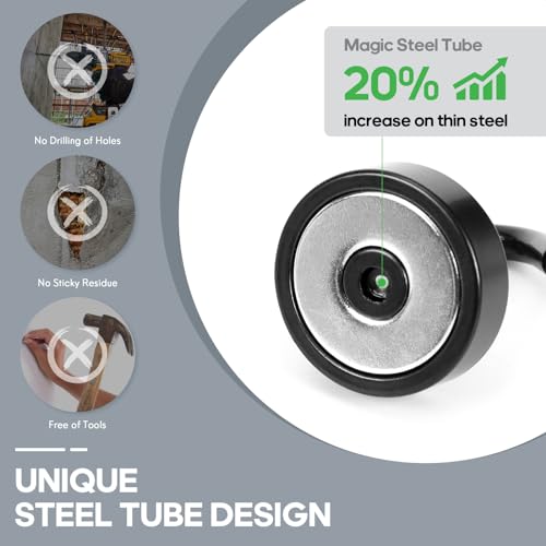 Image of Neosmuk Magnetic Hooks Steel Tube Design for Cruise,40lb+ Black,10 Pack | Cruise Ship Essentials,Heavy Duty Magnett Hooks for Cabins, Refrigerator, Grill, Hanging, and Travel Extra Strong Must-Haves