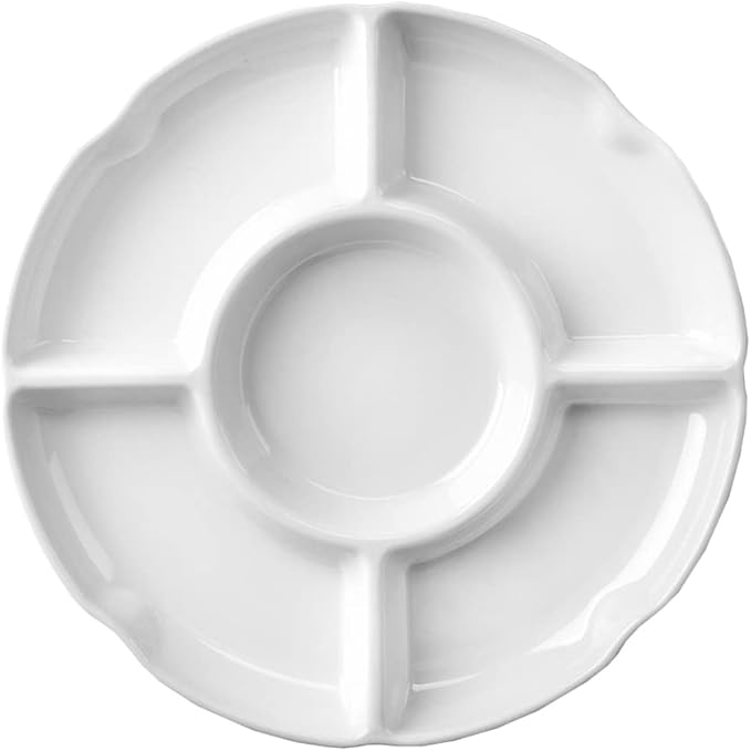 HugeDE 10 Inches Melamine Snack Tray Large Food Serving Tray Fruit