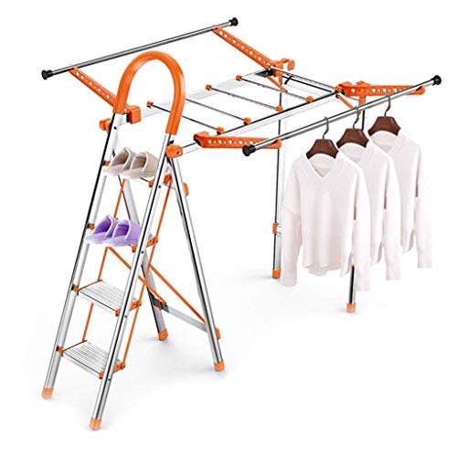 Wäschetrockner,Airer Kleidung Wäscheständer Multifunktionale Leiter Zusammenklappbar Airer Waschtrockner Trittleiter Profil Tragbare Trittleiter