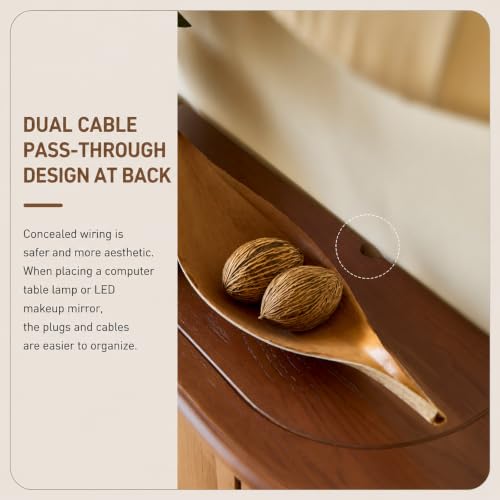 Mesa consola madera maciza pasillo estrecho con cajón almacenamiento slim 8