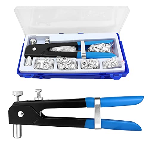 166pcs Rivet Nut Tool Kit Rivnut Tool Blind Nut Rivet Gun kit Wrench Threaded Insert Rivnut Nutsert M6 M3 M4 M5 M8 Set for Furniture,Decration,Car,Trailer,Boat,and More
