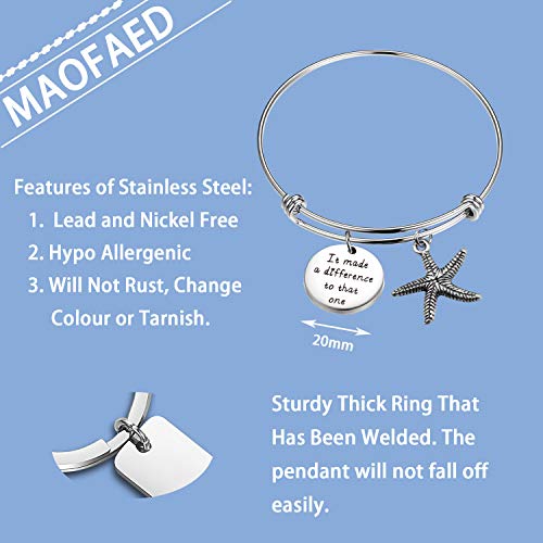 Maofaed Starfish Bracelet It Made A Difference To That One Social Worker Gifts Sea Jewelry #TOP1
